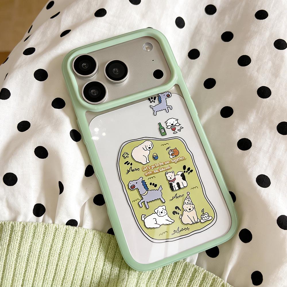 

Ins-Style Dog Party Transparent Full Coverage Case for iPhone 13/14/15/16/17 Pro Max iPhone 17 Air