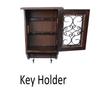 Handicraft ANTIQUE LOOK WALL HANGING BOX OF Wood, Glass, Iron Key Holder  (8 Hooks, Brown)