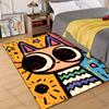 Multiple Sizes Cartoon Cat Face Colorful Background Carpet for Living Room Bedroom Sofa Home Decor Rus Non-slip Floor Mat