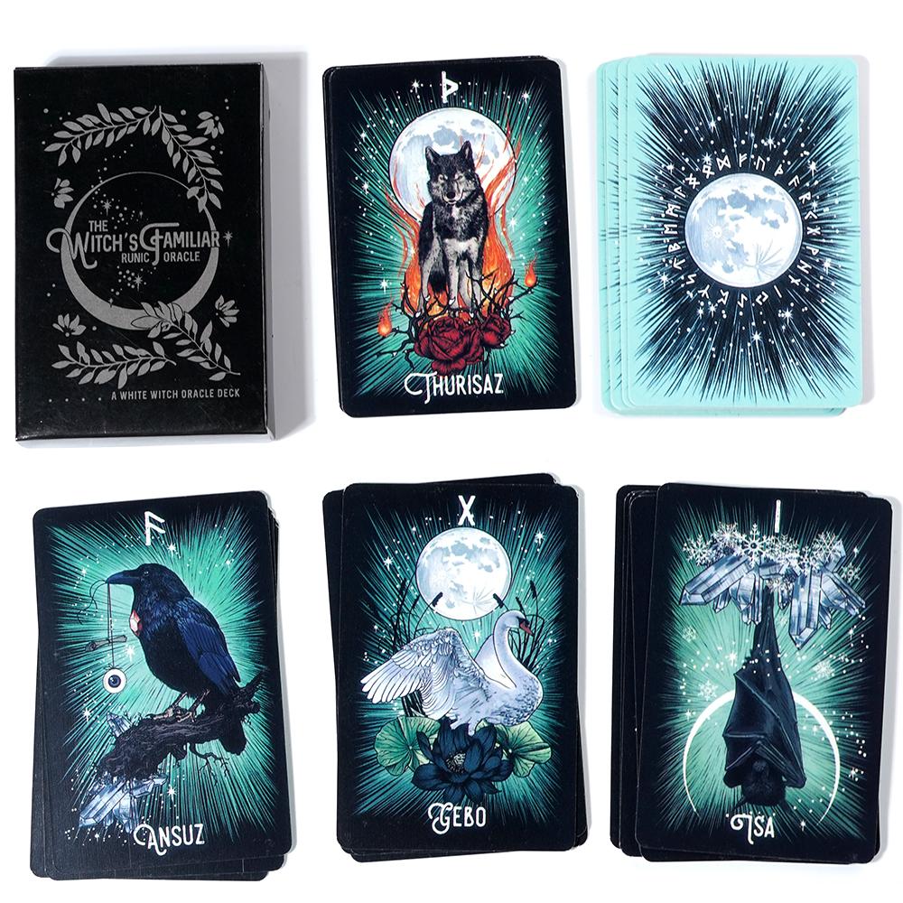 Witch'S Familiar Runic Oracle 24 Karte Indie Tarot Deck Runen Tier Runen Karten