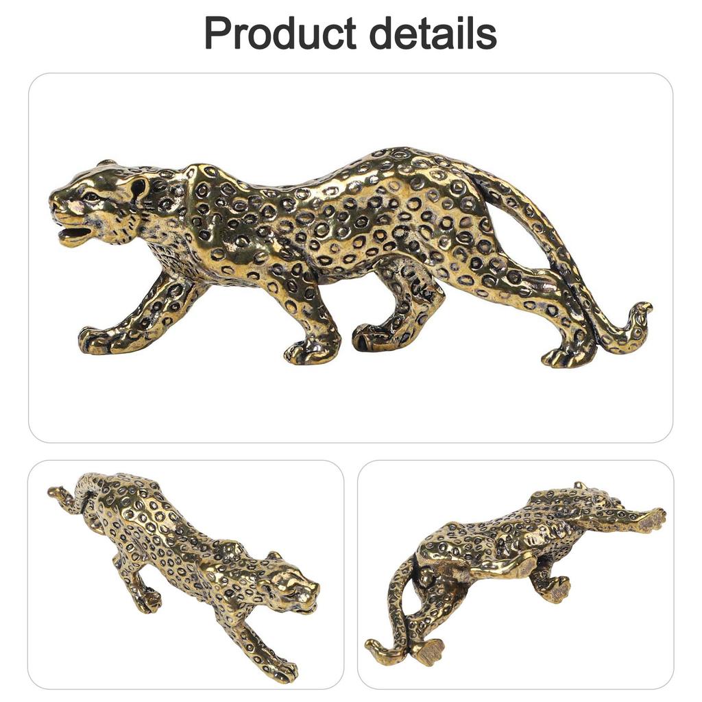 Viel Glück Figur Tierdekor Skulptur Messing Leopard Statue Kompakte Größe