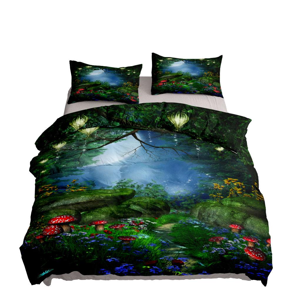 

Комплект постельного белья Cottagecore Forest Roads King Queen Double Full Twin Single Size Duvet Cover Pillow Case Комплект постельного белья EU single(135x200cm)