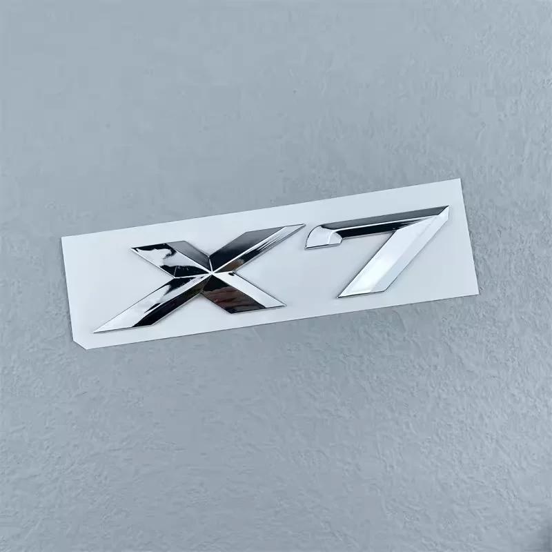 3D ABS Black Chrome Letters For Cars Rear Trunk Badge X7 Emblem Logo Car Sticker For BMW X7 G07 X7 BMW lettering Accessories al2