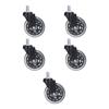 5 Pcs Chair Rotate Wheel 3in 360 Degree Noise   Scratch Resistant Straight Chair Caster for