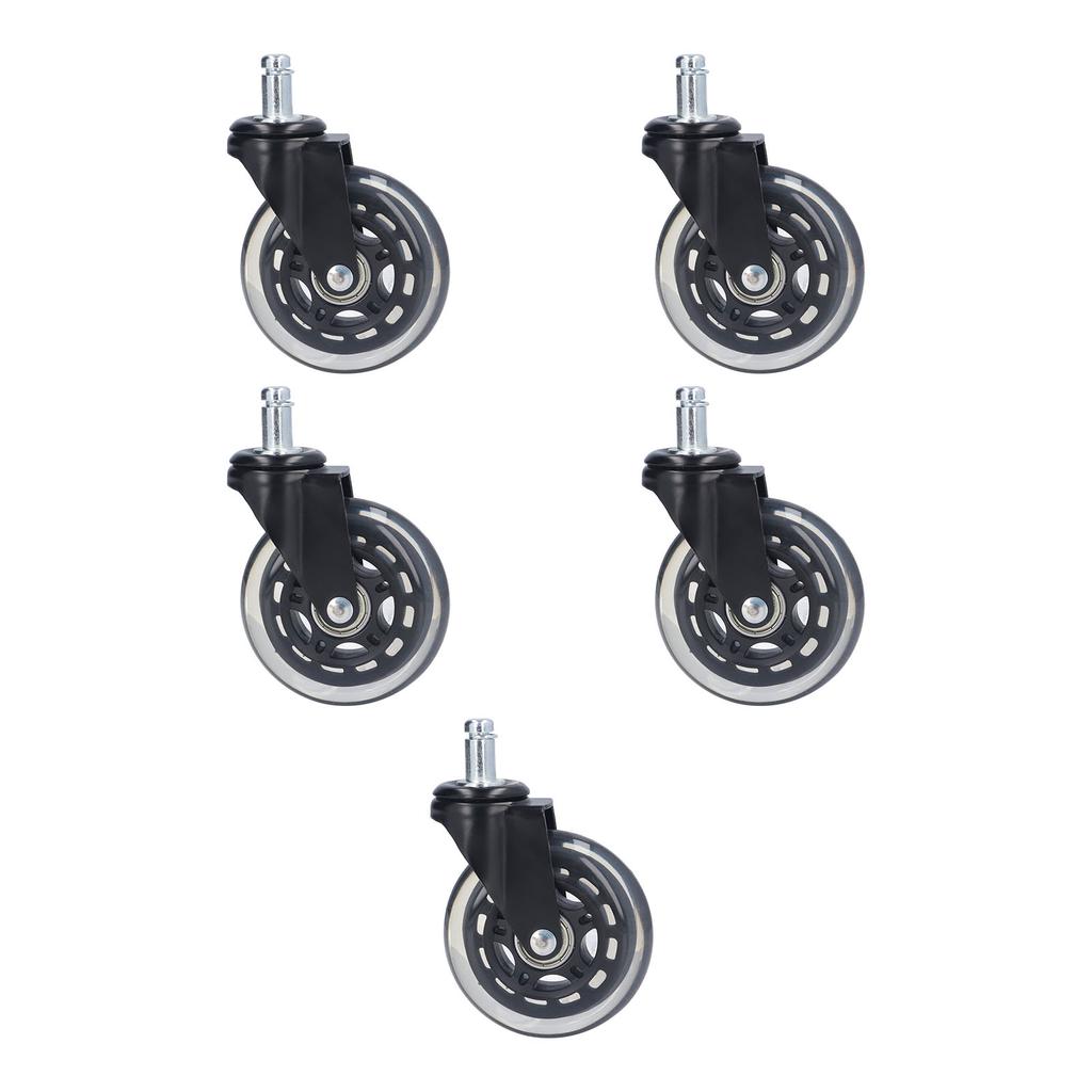 5 Pcs Chair Rotate Wheel 3in 360 Degree Noise   Scratch Resistant Straight Chair Caster for