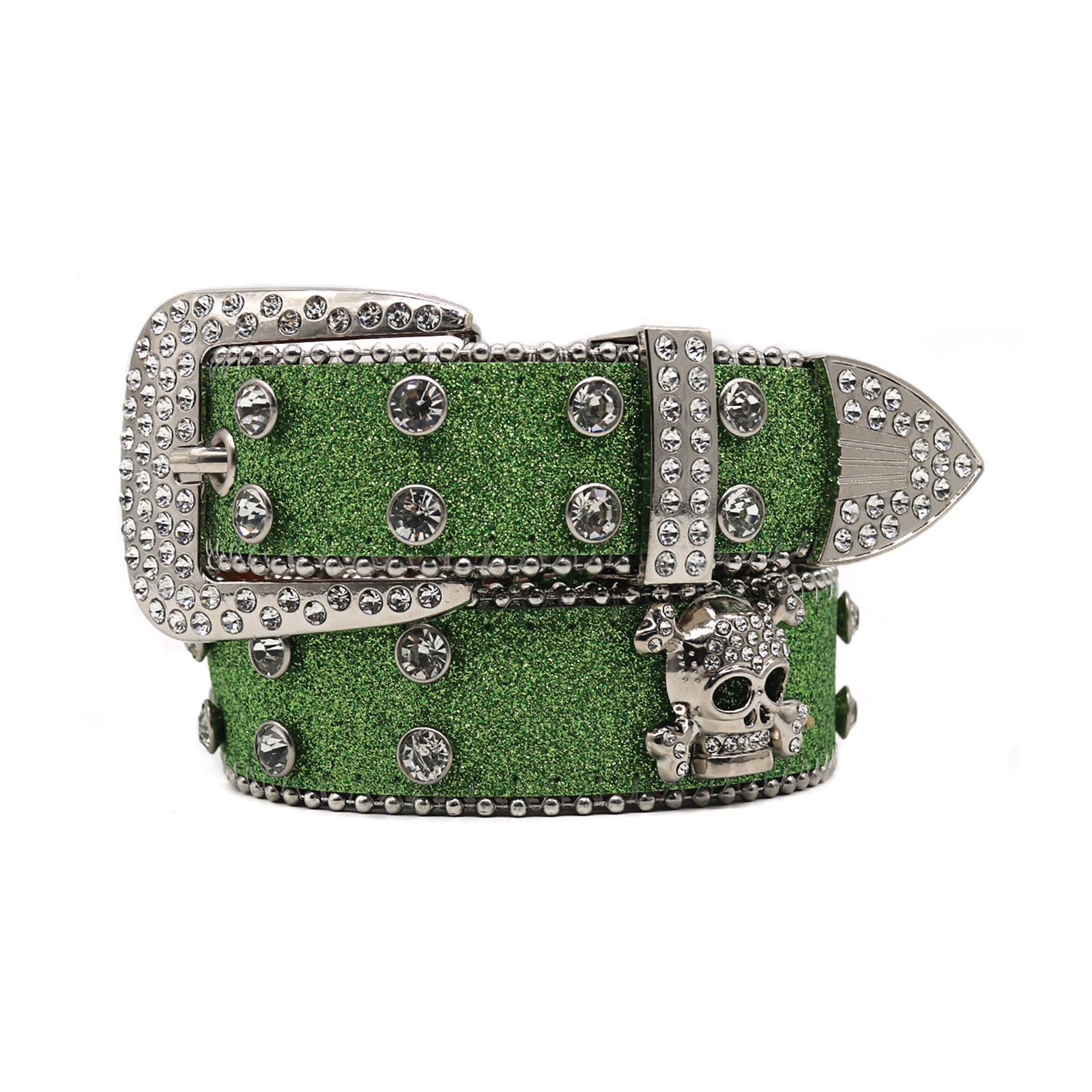 

Rock Skull Decor Adult Waist Belt Luxurious Waist Belt Fashion Belts Adjustable Rhinestone Buckle Belt for Nightclub 5