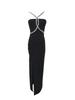 2026 Autumn European & American Glam Diamond Halterneck Slim-Fit Maxi Dress