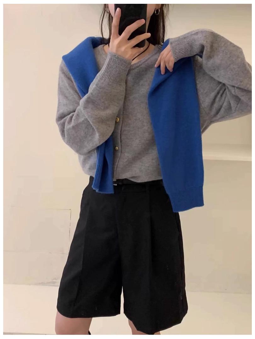 

Женский красный шерстяной кардиган с круглым вырезом - Длинный рукав, Плотная вязка, Зимний модный бестселлер M (90-110 lbs)