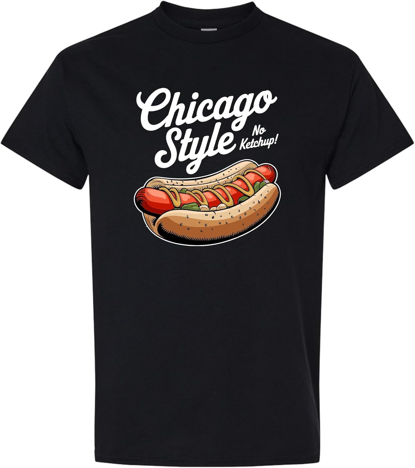 

Chicago Style Hot Dog Shirt Funny No Ketchup Tee Food Lover City Pride T-Shirt for Men Women 5XL різнокольоровий