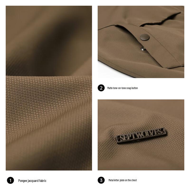 SEPTWOLVES Men's Stand-Up Collar Pongee Jacquard Jacket