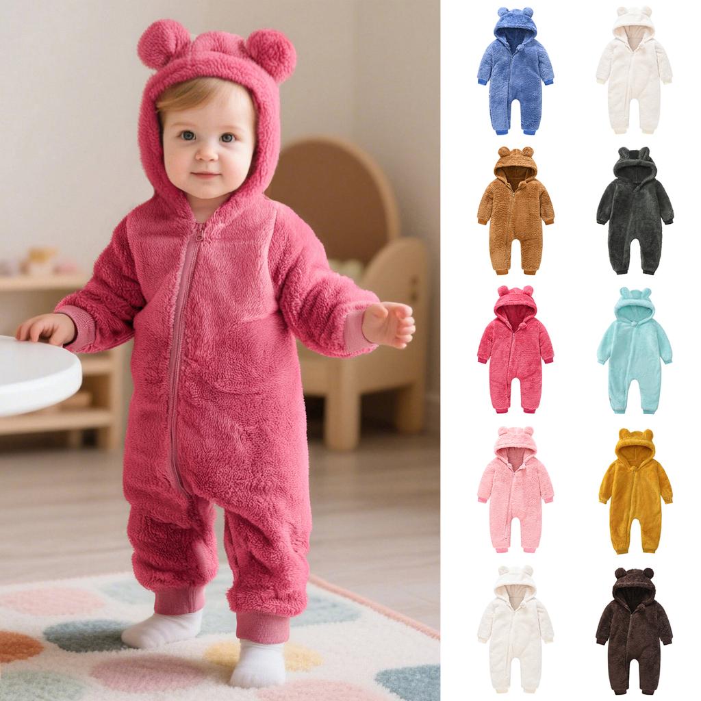 Kids' Hooded Romper - Winter Ears Outfit One-Piece