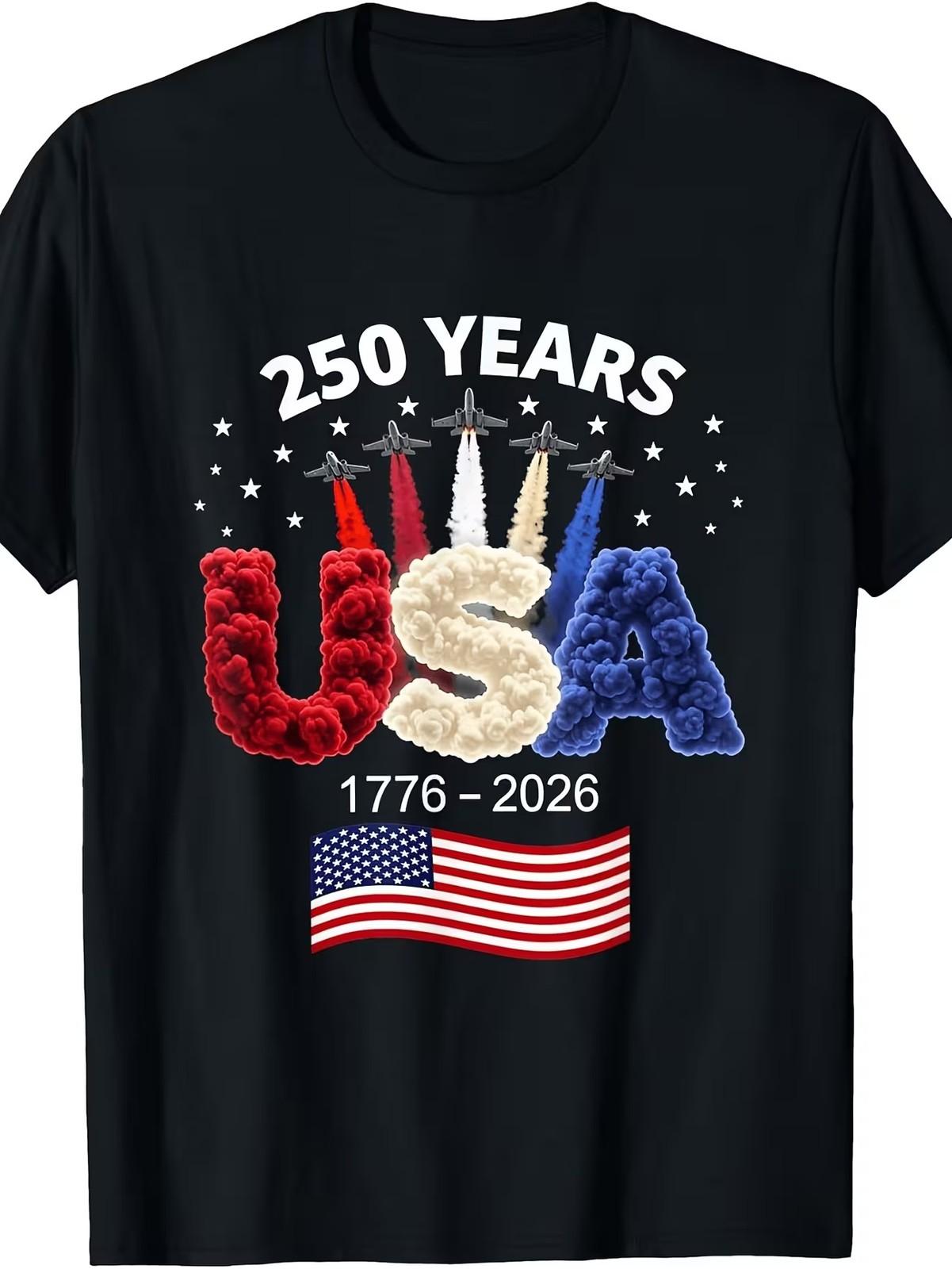 USA 250Th Anniversary American Flag 250 Years 4Th of July T-Shirt S разноцветный