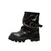 New Spot Platform Fashion Short Boots Women's Autumn and Winter Versatile Pleated Trouser Tube Boots British Style Medium Tube Martin Boots W