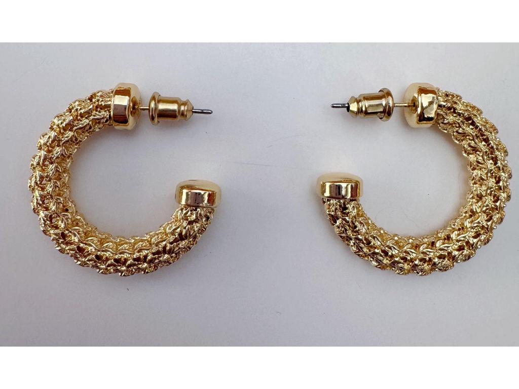 Cross Hollow Woven Twist Hoop Earrings - Simple, Versatile C-Shaped Fashion Studs