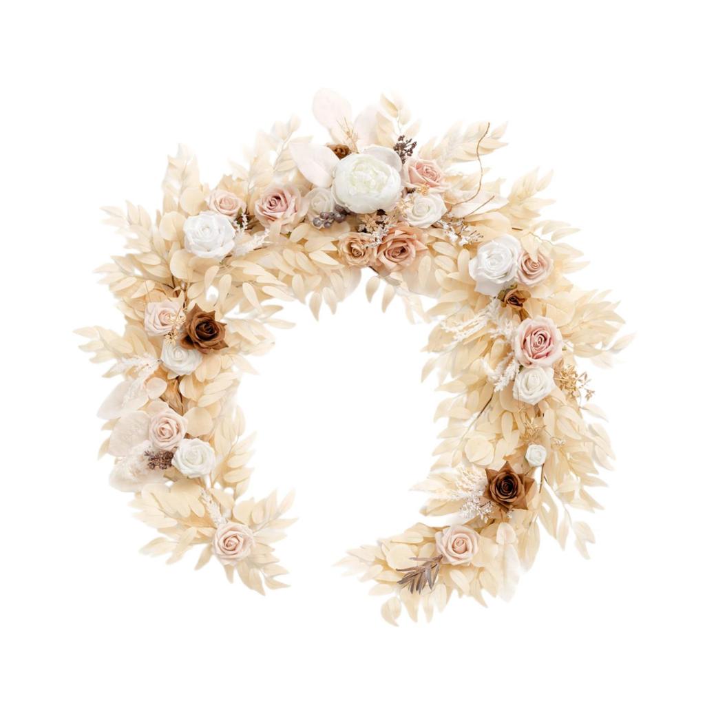 Artificial Flower Garland Table Runner 1.8 M Long Fake Rose Flower Vine for Wedding Bridal Shower Backdrop Indoor Outdoor Arch