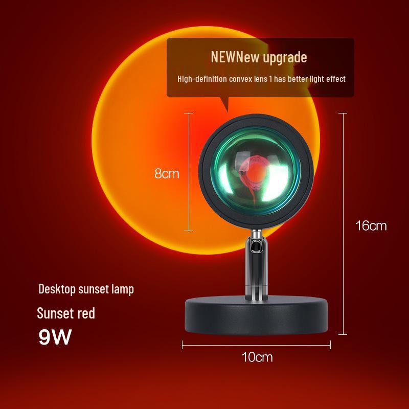 Sunset Projection Lamp: Bedroom Ambient Light for Photography & Bedside Rainbow Effects Default