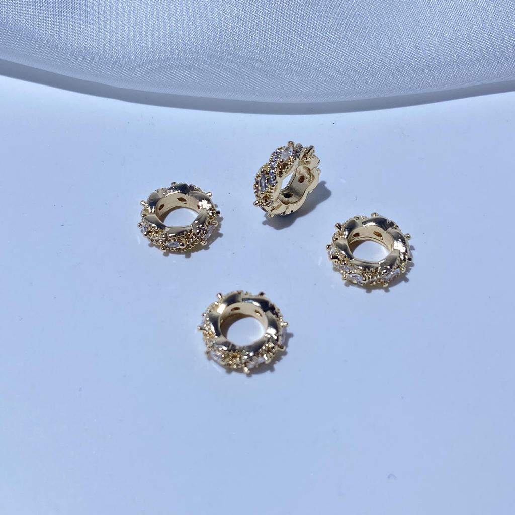 14K Gold Plated Zircon Spacer Beads for DIY Bracelets & Necklaces