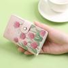 Portable Large Capacity Card Storage Bag Multi-card Slot PU Leather Short Card Bag Bunny Tulip Print Credit Card Holder Women