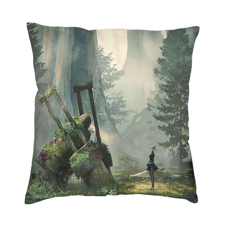Fashion Anime Cartoon Game Nier Automata Square Throw Pillow Cover Decoration Printing Sexy Girl Yorha Cushion Cover For Car