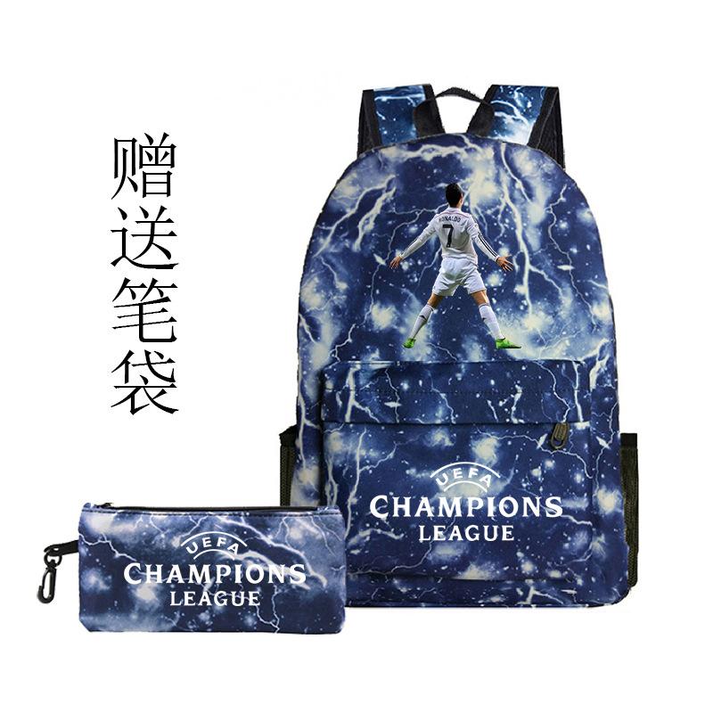 Football Printed Student Backpack Multifunctional Usb Interface Large Capacity Leisure Travel Backpack