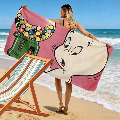 Casper Print Beach Towel, Large Soft Quick Dry Towel for Beach Camping Swimming