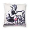 Classic Banksy Street Graffiti Pop Art Square Throw Pillow Case Home Decorative Girl With Red Balloon Cushion Cover For Sofa Car