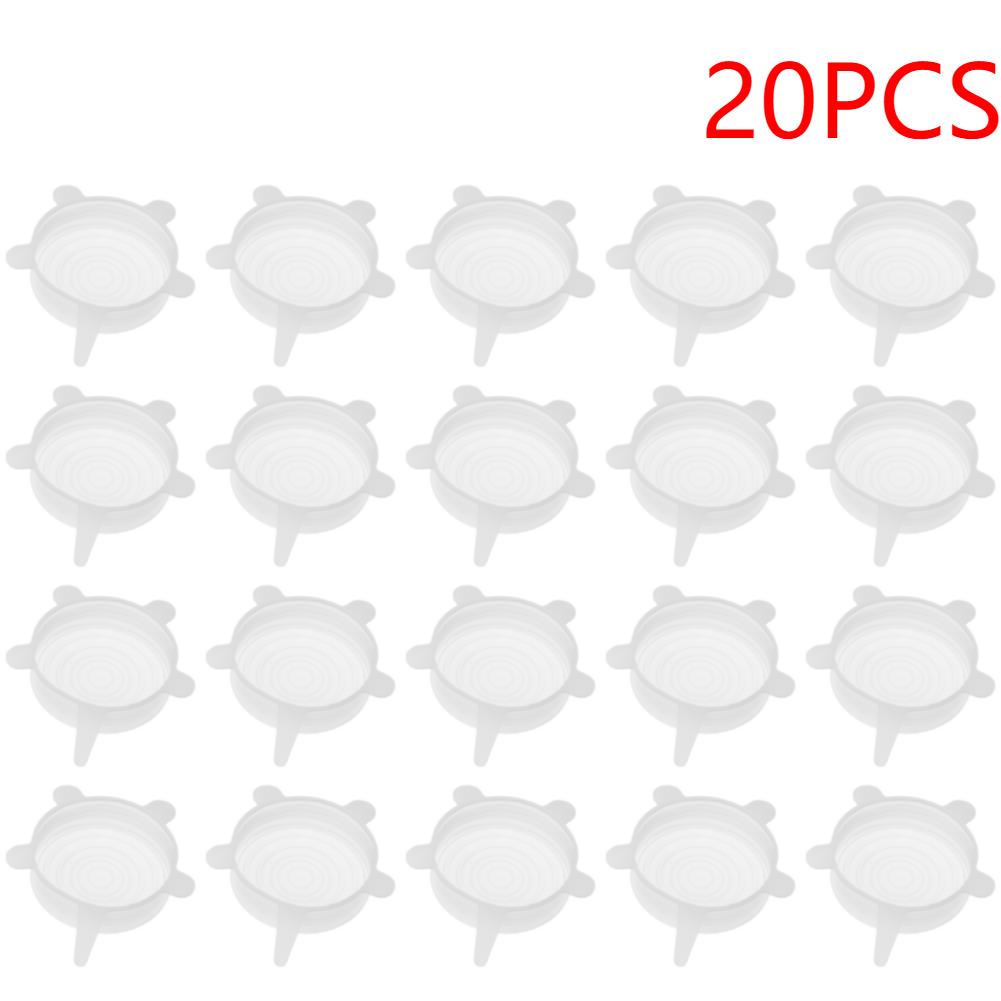 

20PCS Silicone Stretch Lid Flexible Round Silicone Bowl Cover Keep Food Fresh Premium Silicone Seal Lids Kitchen Accessories