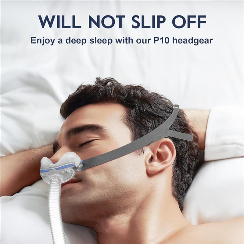 A71Z Balení 4 ks Pásek pro hlavové opěrky Air Fit P10, Náhradní hlavové opěrky CPAP pro nosní polštářkovou masku Airfit P10, S 12 nastavovacími klipy