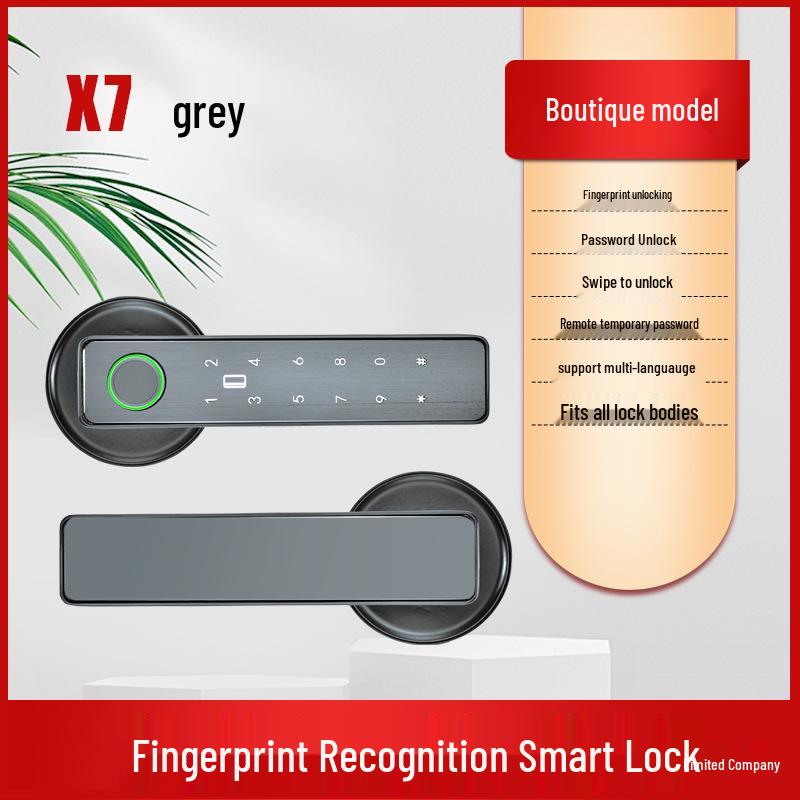 

Умный замок с отпечатком пальца для внутренних деревянных дверей с электронной клавиатурой и вандалозащищенным дизайном