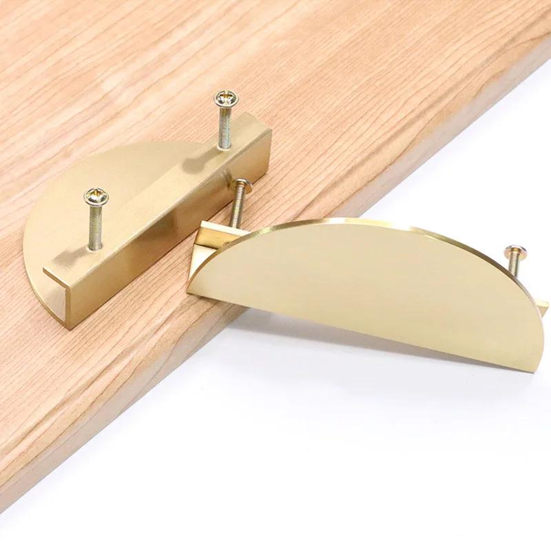 Retro měděné kulaté držadlo Půlkruhová skříň Knihovna Skříň Kliky dveří a knoflíky Zásuvka skříně Černá Stříbrná Mosaz