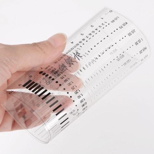 uxcell High-Precision SEC Size Estimation Chart, 10cm 0.2mm Transparency Defect Detection Film Ruler for Diameter, Area, and Line Width Defect Measure