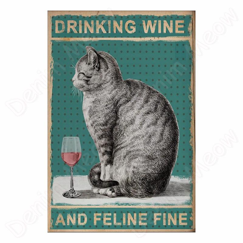 

Винтажная жестяная табличка «Бульдог» для декора стены дома, «Женщина не может выжить на одном вине», «Забавный кот, металлическая табличка «Собака», декор для бара 20x30cm