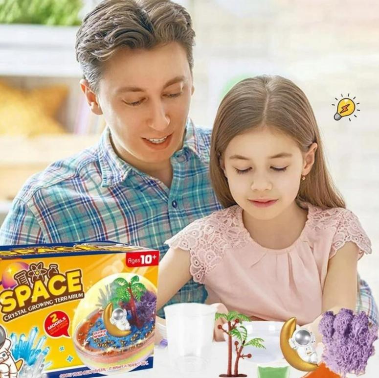 LED Crystal Growing Creative DIY Astronaut Aquarium Educational Kit