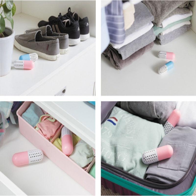 2 pcs Moisture proof Shoe Dryer Deodorizer Cleaning Smell Absorber Capsule Shape Home Accessories