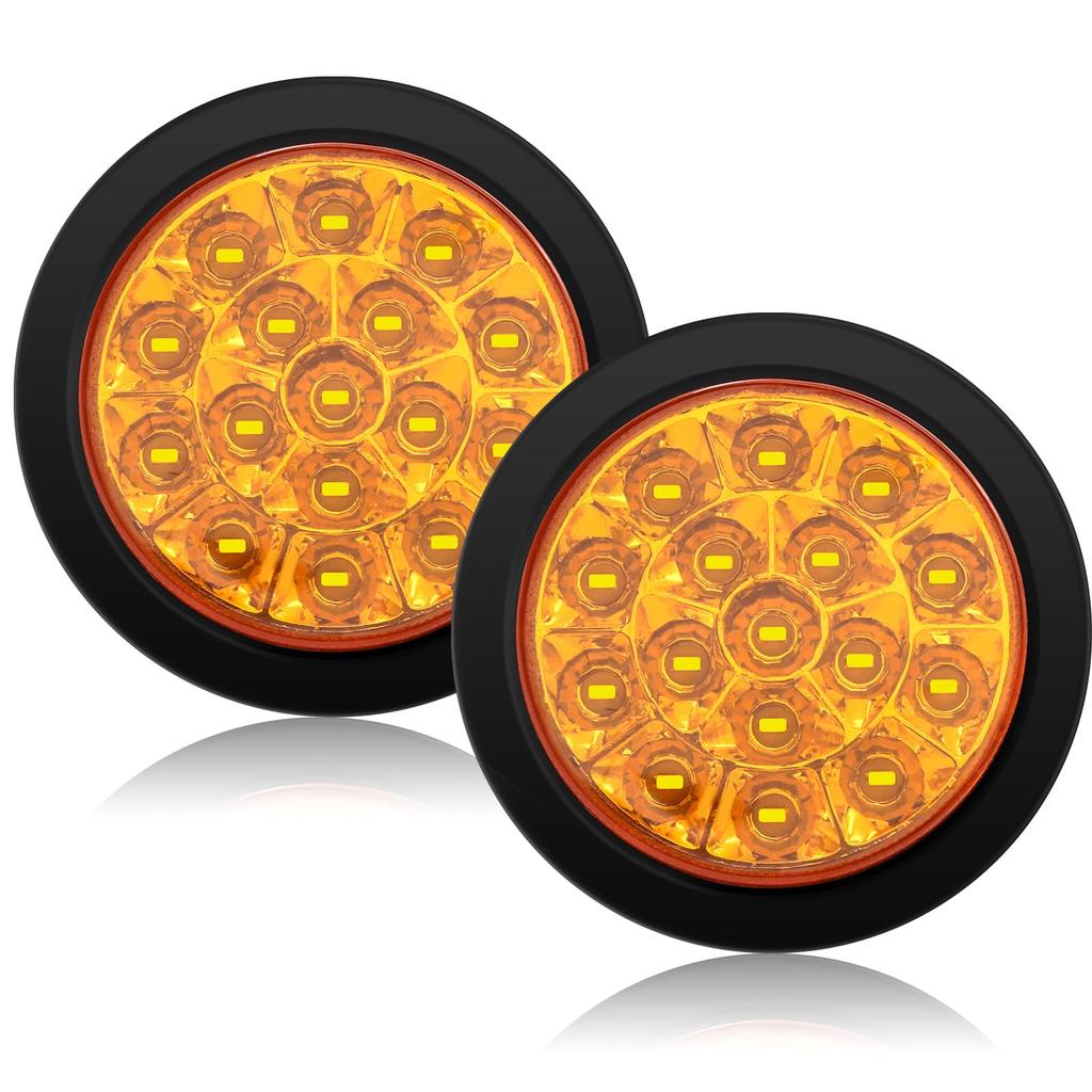 Ygmylandbb LED Truck Tail Trailer Tail with Turn Universal Round for and Set of 2 Lamps, Lights, 12V/24V Compatible, Signals, Shape, Trucks, Trailers,