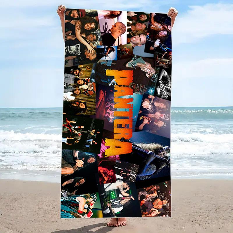 Pantera Band Print Beach Towel, Large Soft Quick Dry Towel for Beach Camping Swimming