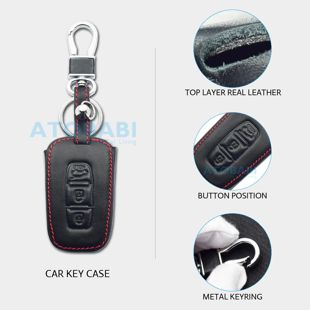 Leather Car Key Cover Bag Remote Fobs Case For Hyundai Veloster Sonata Solaris Elantra Ix35 I30 Kia Soul Sportage Sorento Forte