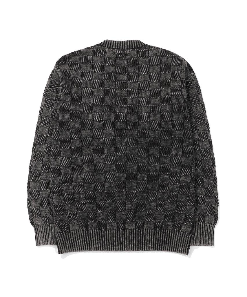 Syupeodeulai Checker Logo Round Knit Black