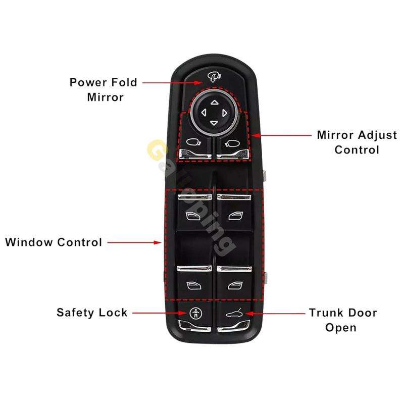 For Porsche Panamera Cayenne Macan Driver Electric Power Master Window Control Switch Button Car Accessories OE 7PP959858MDML