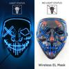 Wireless Neon Led Purge Mask Glow In The Dark Cosplay Horror Mask Halloween Masquerade Party Masks Glowing Funny Dress Up