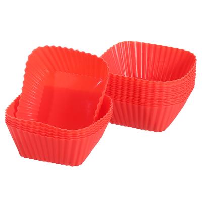 18/36pcs Square Reusable Silicone Cupcake Liners Silicone Cake Mold Muffin Cupcake Baking Molds for Wedding Birthday Party