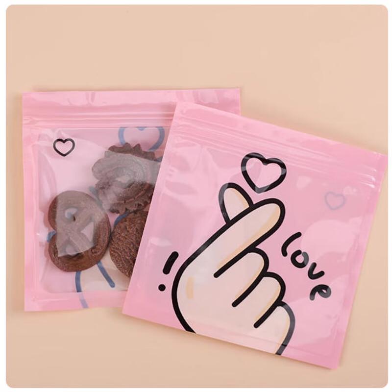 Pink LOVE Bakery Self-Sealing Bags, Medium