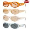 4Pcs New Women Oval Sunglasses Colorful Frame Rivet Shades UV400 Femlae Punk Style Sun Glasses Outdoor Casual Goggles Unisex