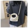 2024 New Pure Color Pleated Handbag Street Fashion Casual Shoulder Crossbody Bag