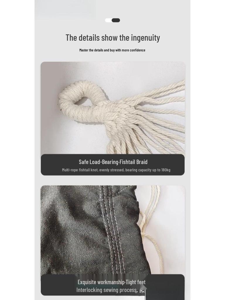 University Dorm Hanging Hammock Chair - Indoor Student Single Swing