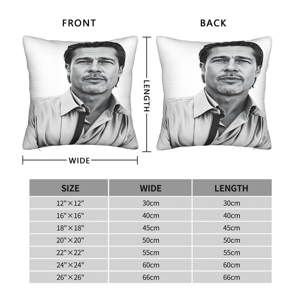 B-Brad Pitts Photo Pillow Case  Soft Pillow Cover Fashion Cushion Cover For Sofa Home Decor