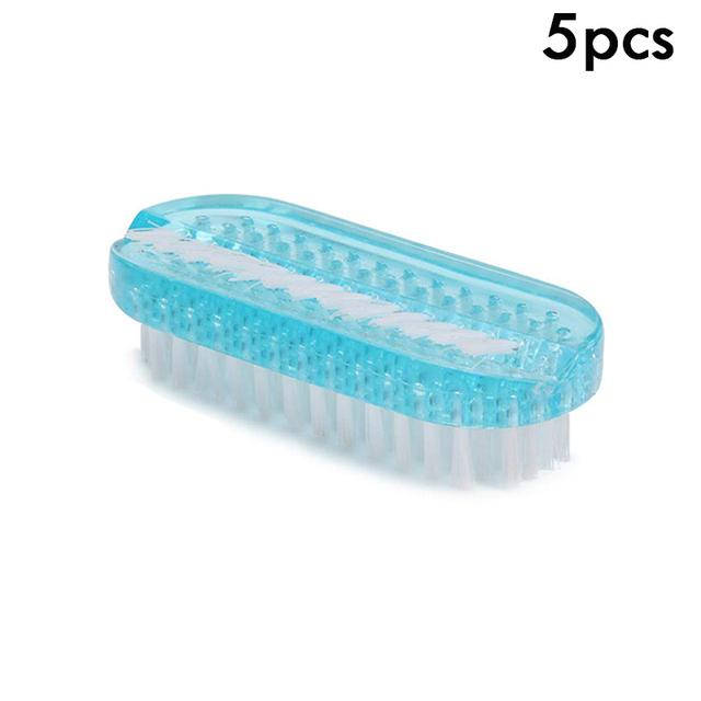 

5 шт., пластиковая щетка для чистки ногтей от пыли, профессиональная двухсторонняя кисть для чистки ногтей, маникюрный педикюр, инструмент с ручкой