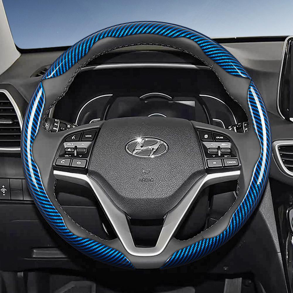 Suitable for Hyundai Carbon Fiber Texture Steering Wheel Cover with Segmented Quick-Release Design, Durable, for Tucson Elantra Avante I30 Sedan