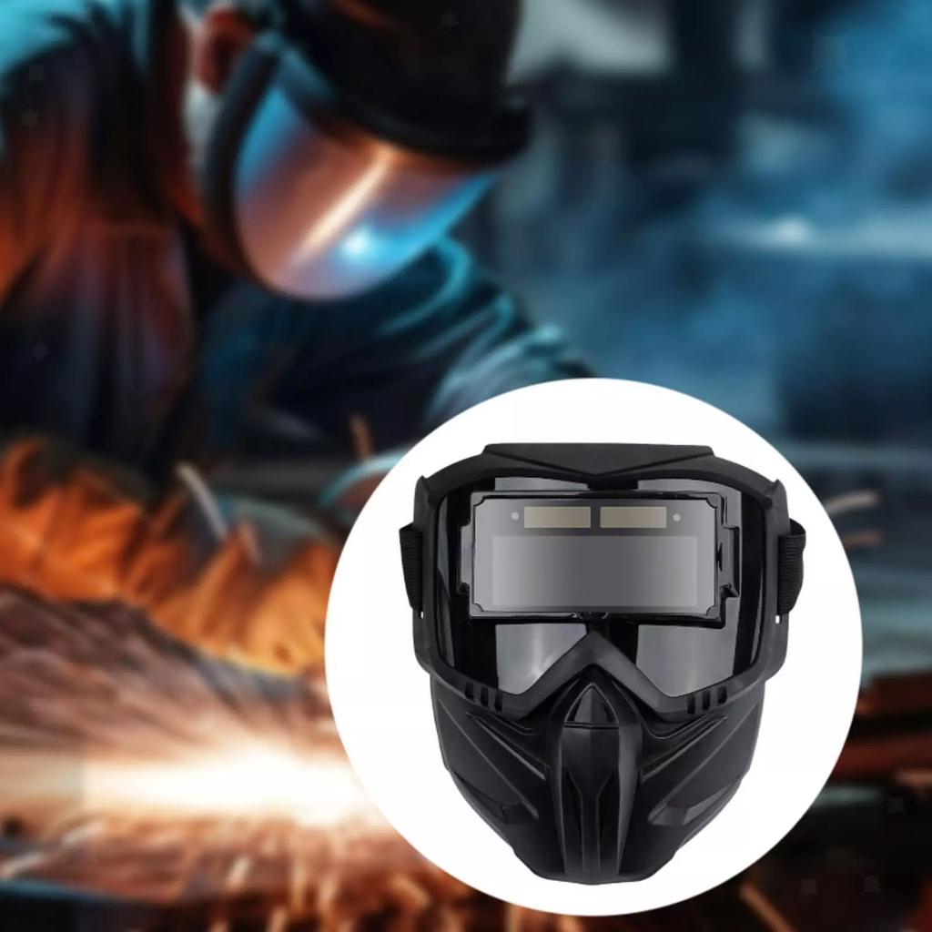 Auto-Darkening Welding Helmet - Photoelectric Solar Powered Split Mask for MIG/TIG/Arc Welding with Anti-UV/IR Protection