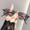 Advanced Photosensitive Color Changing Glasses Anti Blue Light Women Frameless HD Myopia Glasses Lightweight Comfort